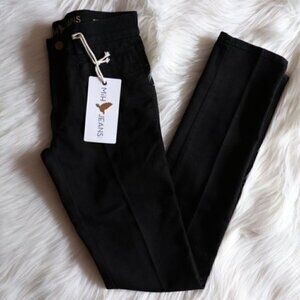 NWT Anthropologie M.i.H Slim Black Long Jeans Size 25